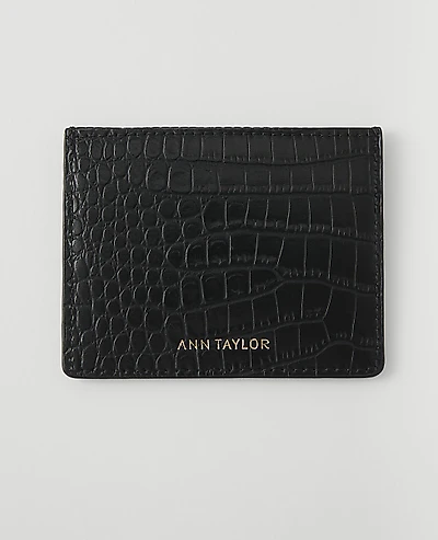 Ann Taylor Weekend Croco Card Case Women's