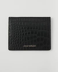 Ann Taylor Weekend Croco Card Case Women's