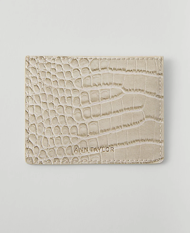 Ann Taylor Weekend Croco Card Case Women's