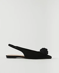 Ann Taylor Suede Rosette Slingback Flat Women's