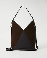 Ann Taylor Weekend Suede Bucket Bag Pure Chocolate Women's