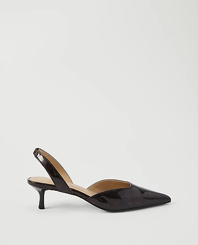 Ann Taylor Tortoise Shell Print Slingback Pump Cognac Women's