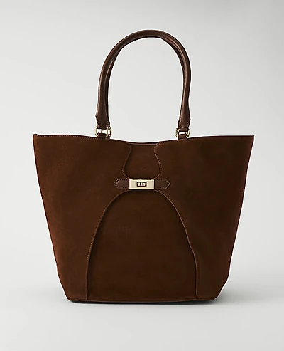 Ann Taylor Suede Buckle Tote Women's