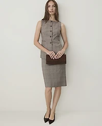 Ann Taylor The Petite Tailored Pencil Skirt Plaid Multi Women's