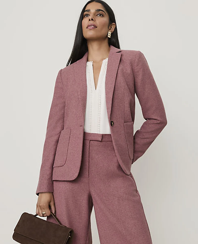 Ann Taylor Weekend Hutton Blazer Deep Rosy Tan Women's