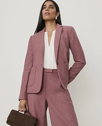 Ann Taylor Weekend Hutton Blazer Deep Rosy Tan Women's