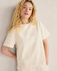 Ann Taylor Haven Well Within Garment-Dyed Organic Cotton Jersey Knit T-Shirt Beige Women's