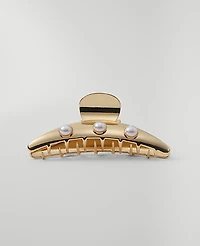 Ann Taylor Weekend Pearl Embellished Claw Clip Ivory Women's