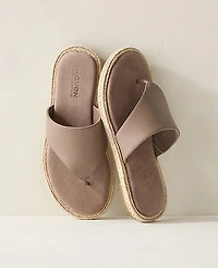 Ann Taylor Haven Well Within Leather Espadrille Sandals Brown Women's