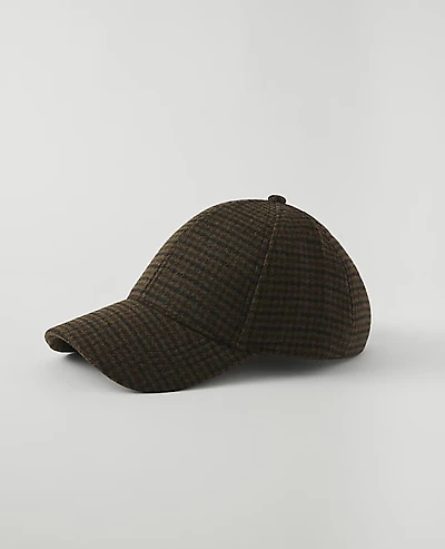 Ann Taylor Weekend Plaid Baseball Cap French Mocha Women's
