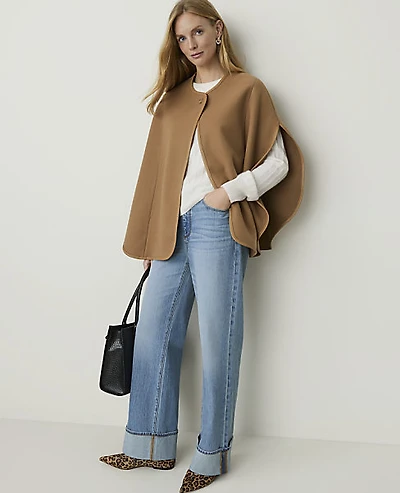 Ann Taylor Buckle Cape Poncho Women's