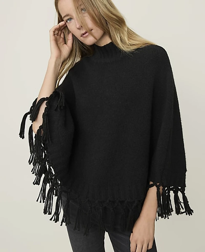 Ann Taylor Weekend Fringe Poncho Women's
