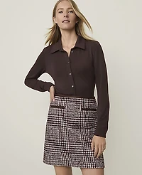Ann Taylor Petite Weekend Button Down Shirt French Mocha Women's