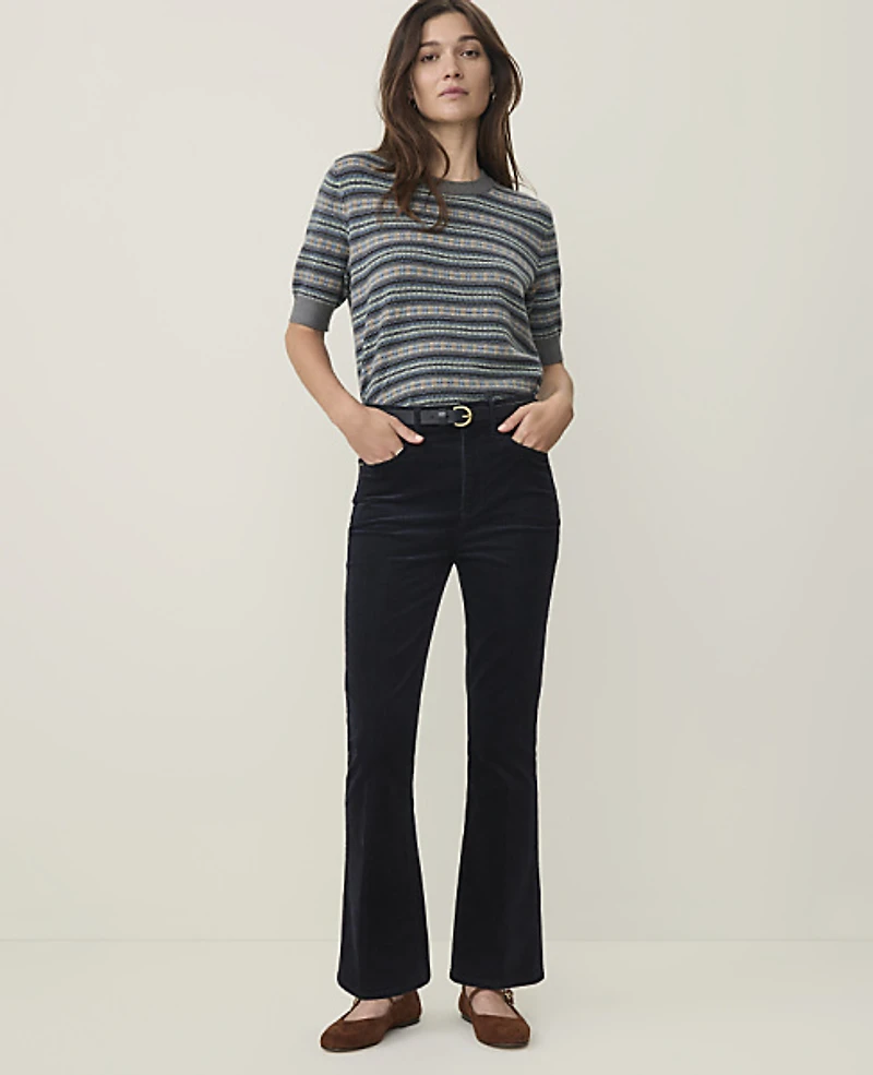 Ann Taylor Petite Weekend Cropped Boot Pant Corduroy Night Sky Women's