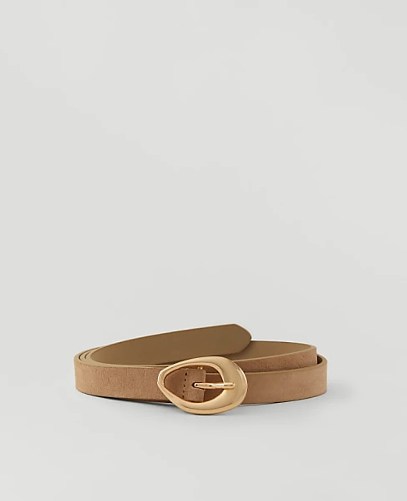 Ann Taylor Suede Textured Buckle Belt Size XL Light Sand Women's