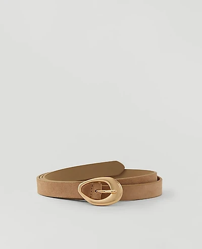 Ann Taylor Suede Textured Buckle Belt Size XL Light Sand Women's