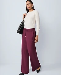 Ann Taylor Wide-Leg Jogger Pant Size Large Windsor Wine Women's