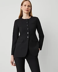 Ann Taylor The Petite Curved Hem Jacket Seasonless Stretch Women's