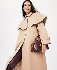 Ann Taylor Removable Cape Trench Coat Cafe Au Lait Women's