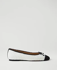 Ann Taylor Weekend Collection Crochet Ballet Flat White Women's