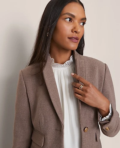 Ann Taylor The Greenwich Blazer Size 4 Cardamom Heather Women's