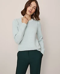 Ann Taylor Shoulder Detail Crew Neck Sweater Women's
