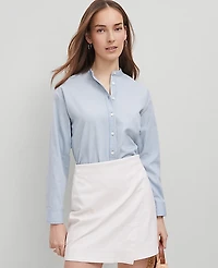 Ann Taylor Weekend Collection Shirt Size Small Light Wash Blue Chambray Women's