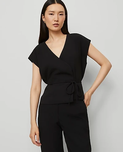 Ann Taylor Wrap Tie Waist Blouse Women's