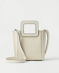 Ann Taylor Embossed Handle Crossbody Bag Pearl Shadow Women's