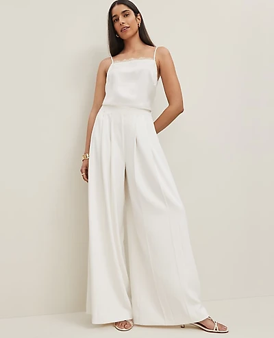 Ann Taylor The Petite Triple Pleat Palazzo Pant Winter White Women's