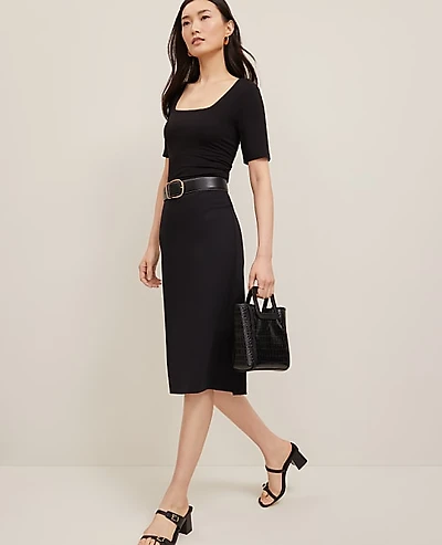 Ann Taylor Ponte Pencil Skirt Black Women's