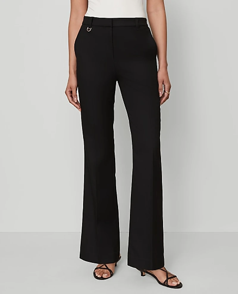 Ann Taylor The Petite Slim Flare Trouser in Bi-Stretch - Curvy Fit Size 00 Black Women's