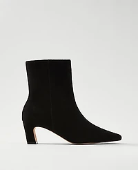 Ann Taylor Suede Skinny Heel Bootie Black Women's