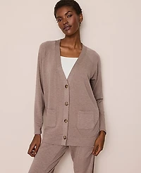 Ann Taylor Button Lounge Cardigan Cardamom Heather Women's