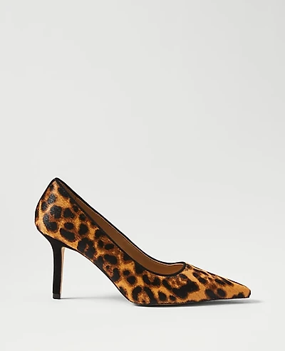 Ann Taylor Nip Toe Haircalf Pump Brown Multi Women's