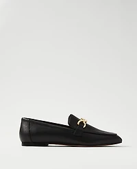 Ann Taylor Hardware Embellished Leather Loafer Black Women's