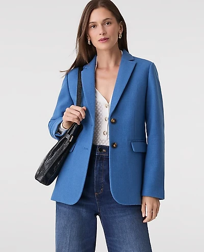 Ann Taylor The Greenwich Blazer Size 0 Refreshingly Blue Women's