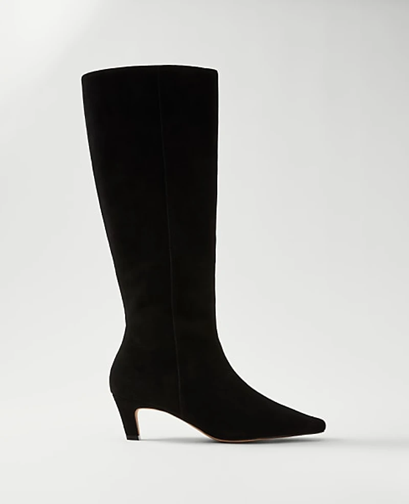 Ann Taylor Skinny Heel Suede Tall Boot Women's