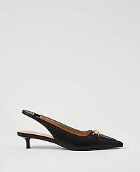 Ann Taylor Horsebit Leather Slingback Pump Women's