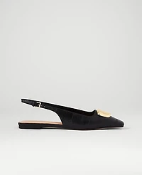 Ann Taylor Leather Buckle Slingback Flat Women's