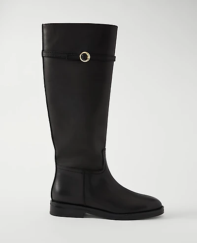 Ann Taylor Chain Wrap Leather Riding Boot Women's