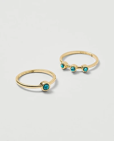 Ann Taylor Turquoise Ring Set Size 7 Turquoise Ocean Women's