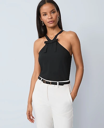 Ann Taylor Bow Halter Top XL Women's