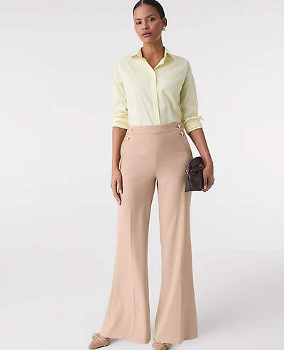 Ann Taylor The Everyday Sailor Wide-Leg Pant Cafe Au Lait Women's