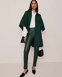 Ann Taylor The Petite Seamed Button Legging Faux Leather Women's