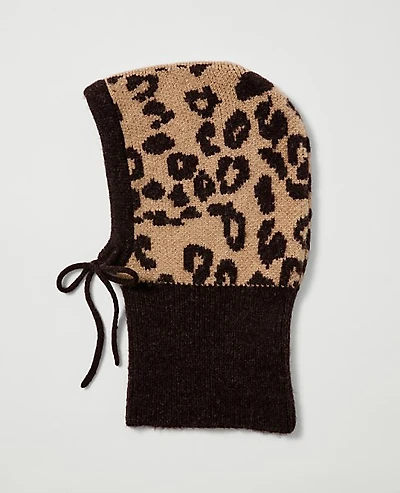 Ann Taylor Weekend Animal Print Balaclava Brown Multi Women's