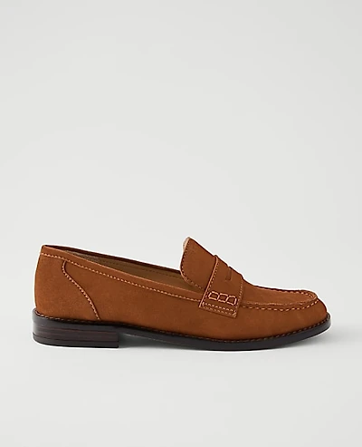Ann Taylor Weekend Suede Penny Loafer Women's