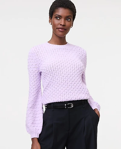 Ann Taylor Honeycomb Cable Crew Neck Sweater Women's