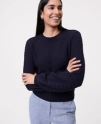 Ann Taylor Honeycomb Cable Crew Neck Sweater Women's