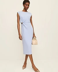 Ann Taylor Crew Neck Twist Sheath Dress Women's